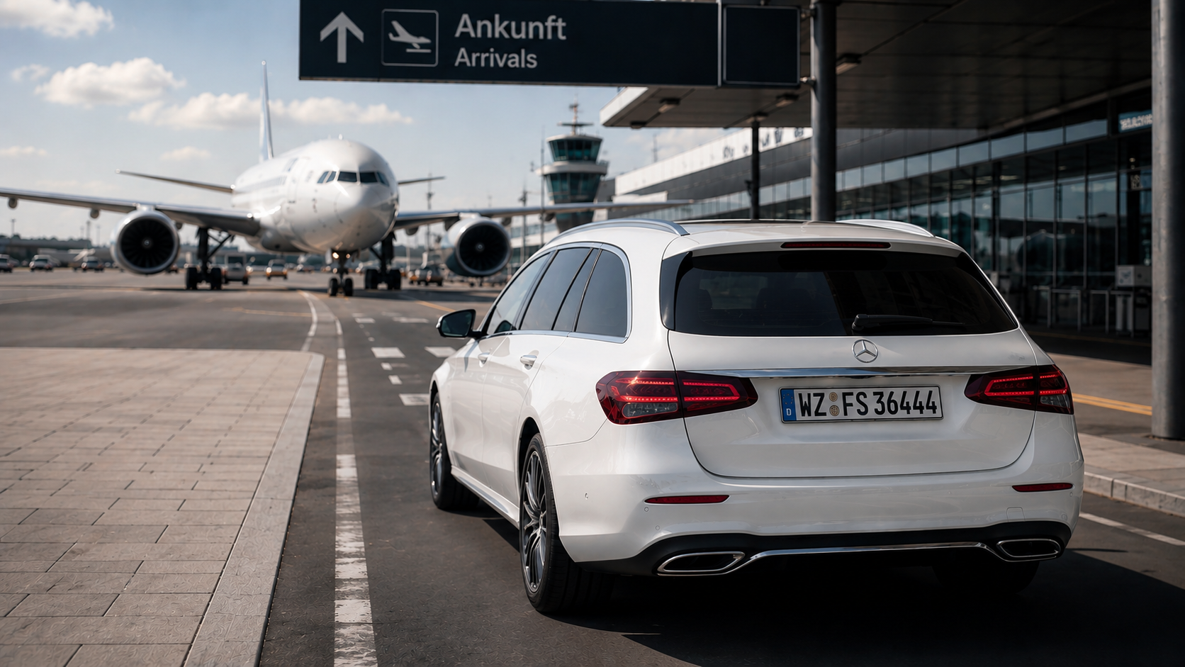 Mercedes Flughafentransfer am Flughafen